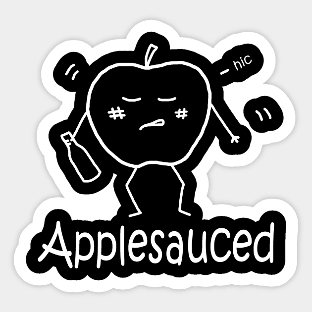 Applesauced White Sticker by PelicanAndWolf